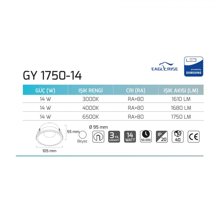 Goya Aydınlatma - GY 1750-14 Triac Dim