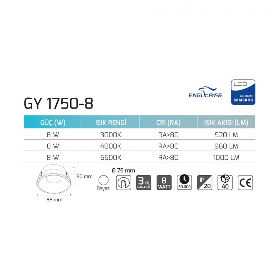 Goya Aydınlatma - GY 1750-8 Triac Dim