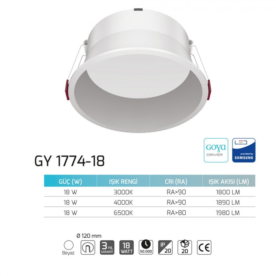 Goya Aydınlatma - GY 1774-18 Triac Dim